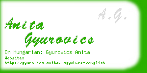 anita gyurovics business card